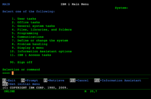 ibm i main menu