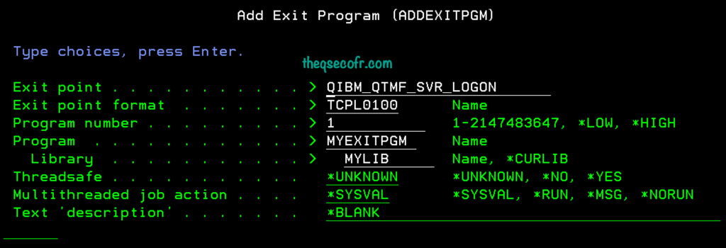 Adding an Exit Program