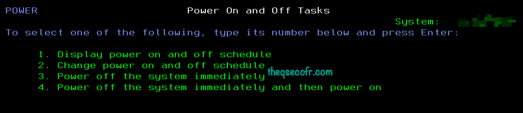 GO POWER menu