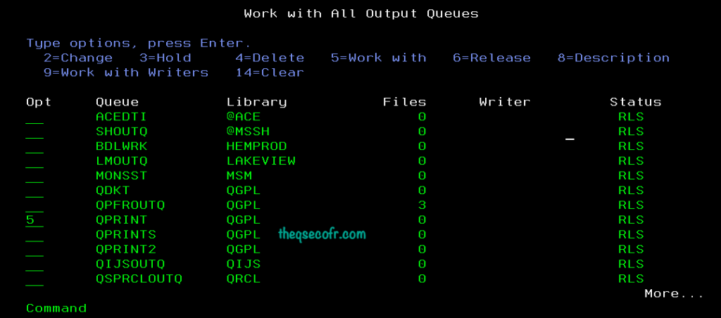 WRKOUTQ