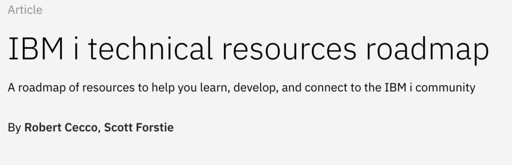 IBM i technical resources roadmap