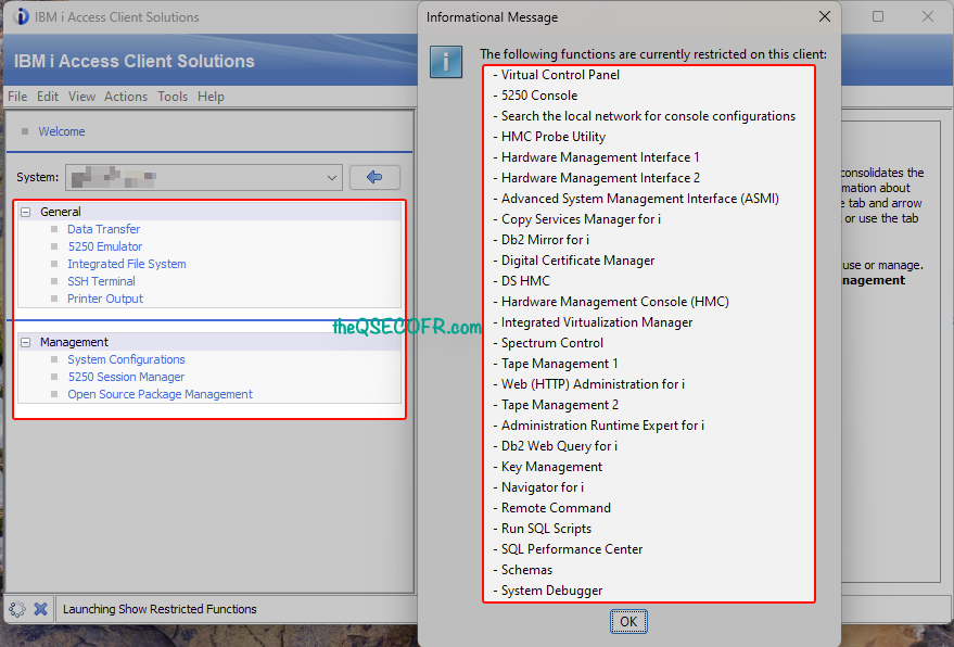 Enforcing Security and Restrictions on IBM ACS